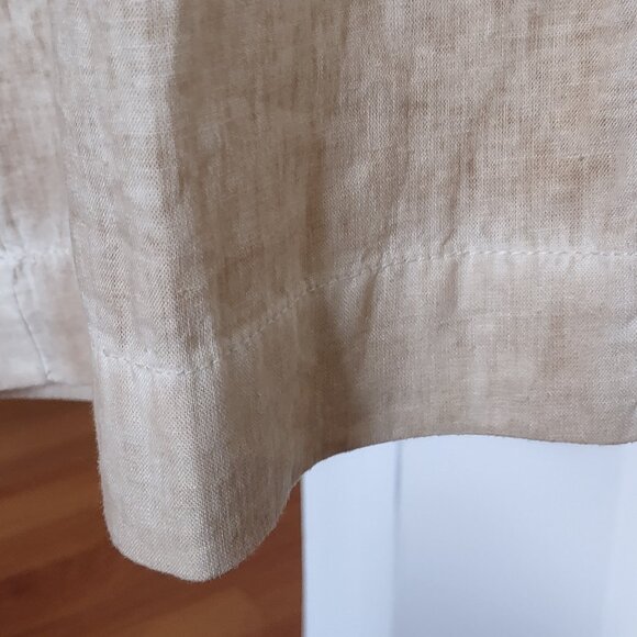 ZARA NWT Full Length Beige Bronze Linen Blend Trousers Size MEDIUM - Picture 5 of 11